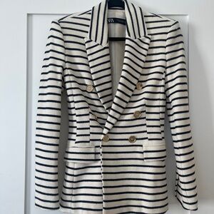 Navy & white striped Blazer